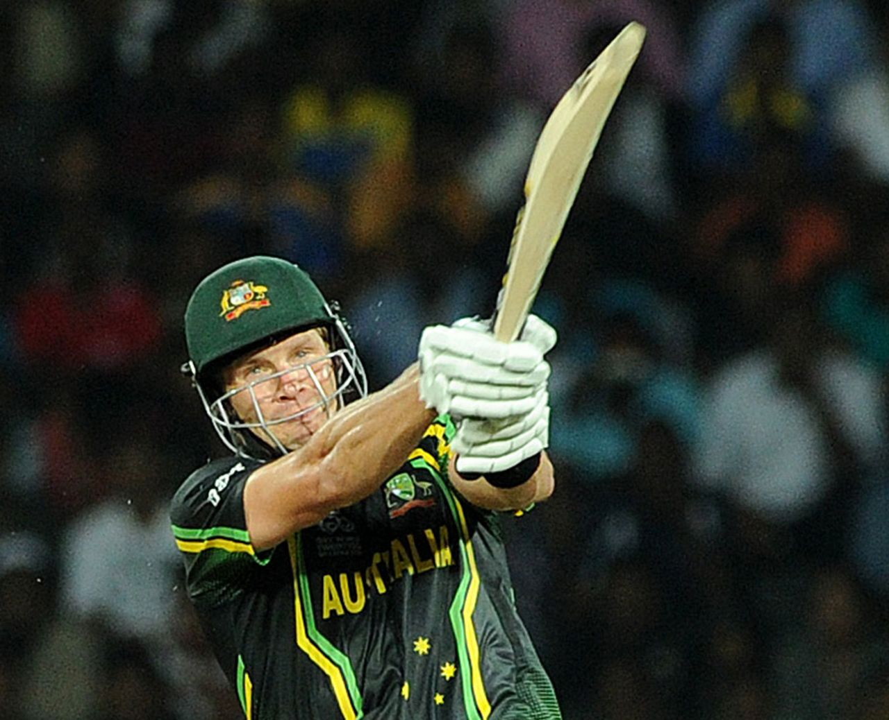 Shane Watson goes big over the on side, Australia v India, World T20 2012, Super Eights, Colombo, September, 28, 2012
