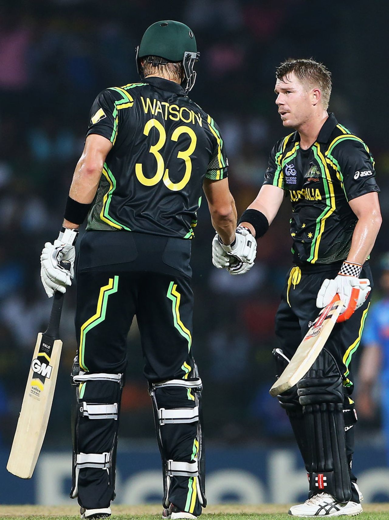 Shane Watson and David Warner almost completed a 10-wicket win, Australia v India, World T20 2012, Super Eights, Colombo, September, 28, 2012