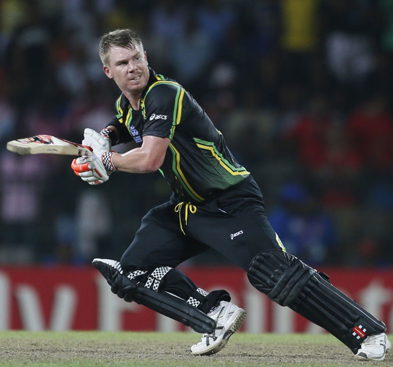 David Warner steers the ball behind point, Australia v India, World T20 2012, Colombo, September, 28, 2012