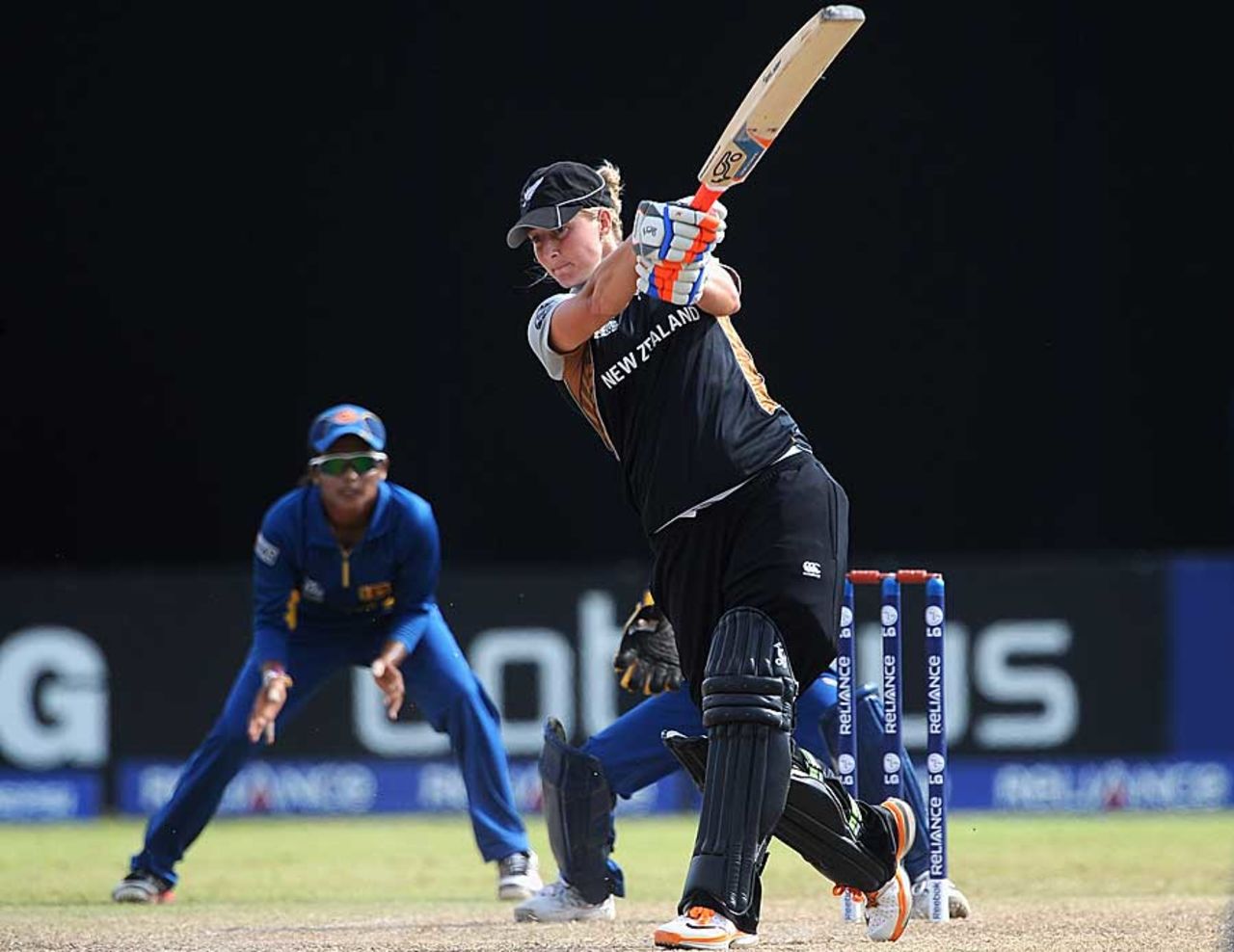 Sophie Devine drives through the off side, Sri Lanka v New Zealand, Group B, Women's World Twenty20, September 30, 2012