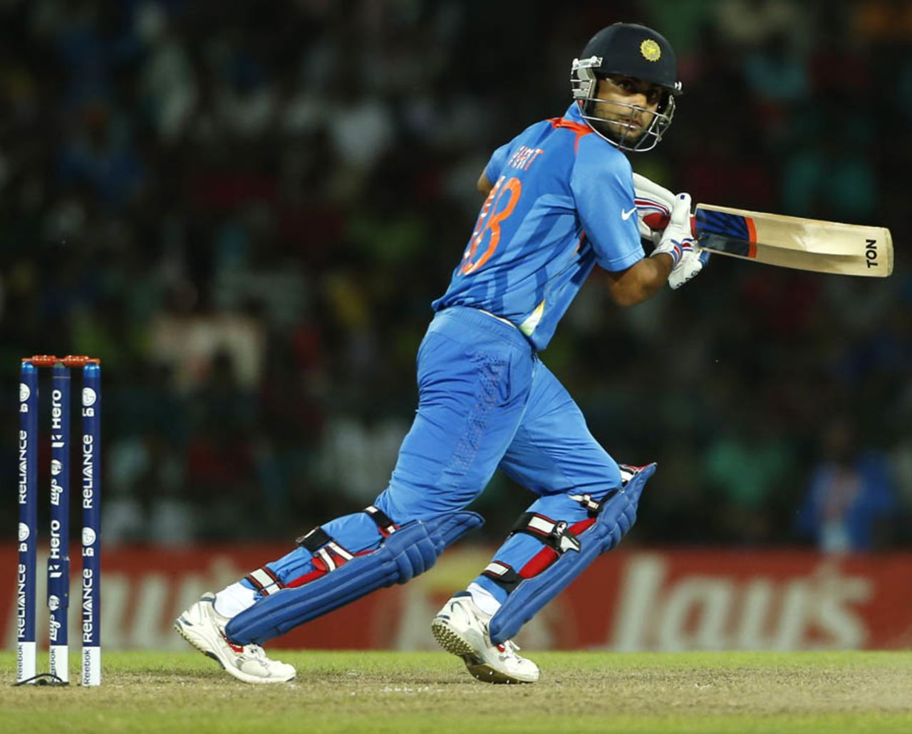 Virat Kohli plays a shot towards the off side, India v Pakistan, Super Eights, World Twenty20, Colombo, September 30, 2012