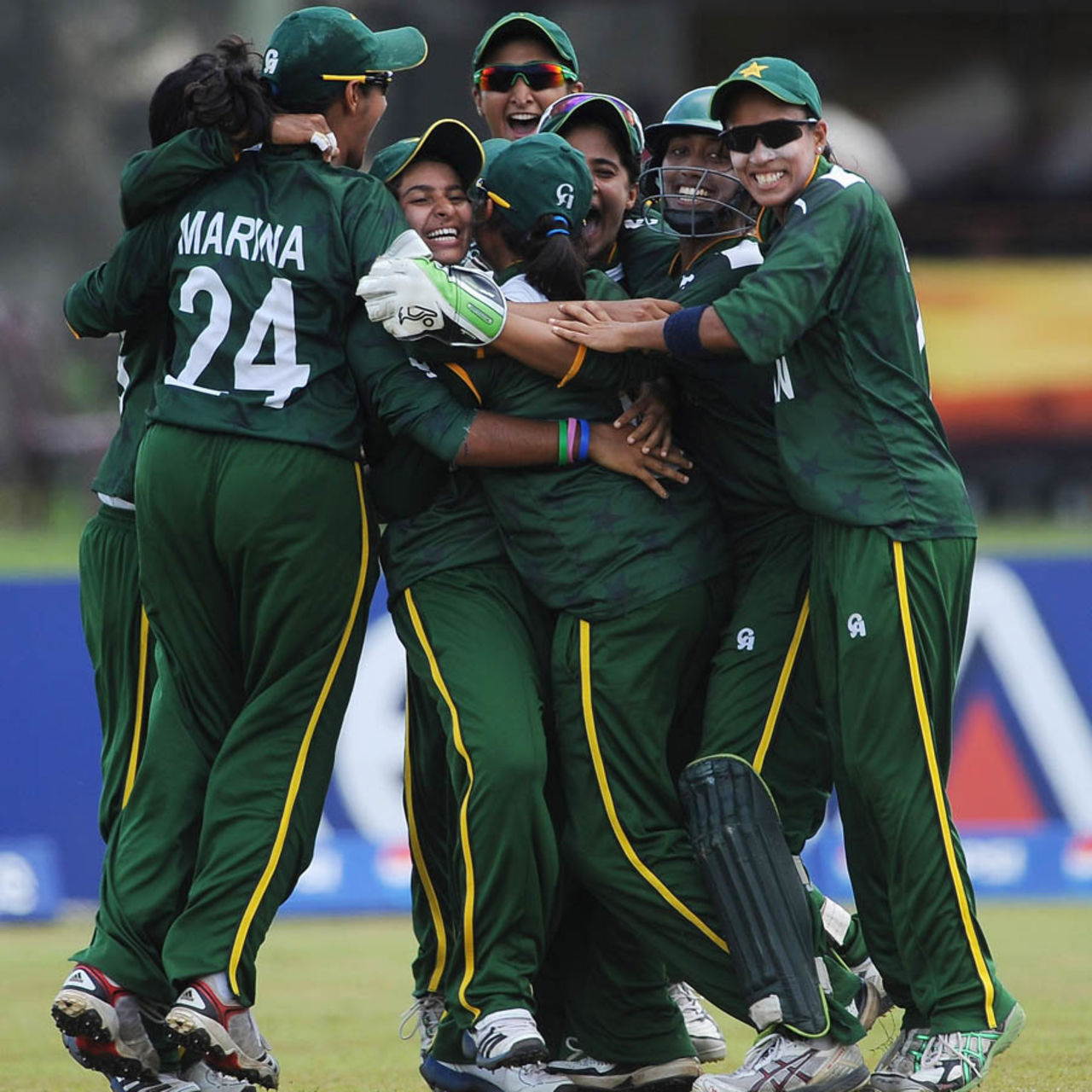 Pakistan celebrate their narrow win over India, India v Pakistan, Group A, Women's World Twenty20, October, 1, 2012