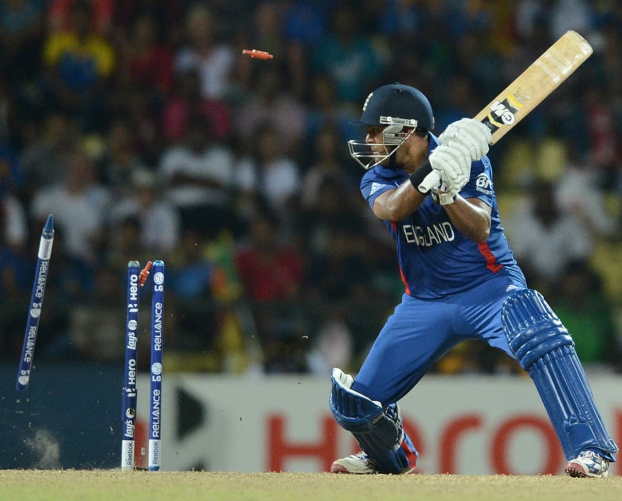 Samit Patel scored 67 before being bowled, Sri Lanka v England, Super Eights, World Twenty20, Pallekele, October 1, 2012