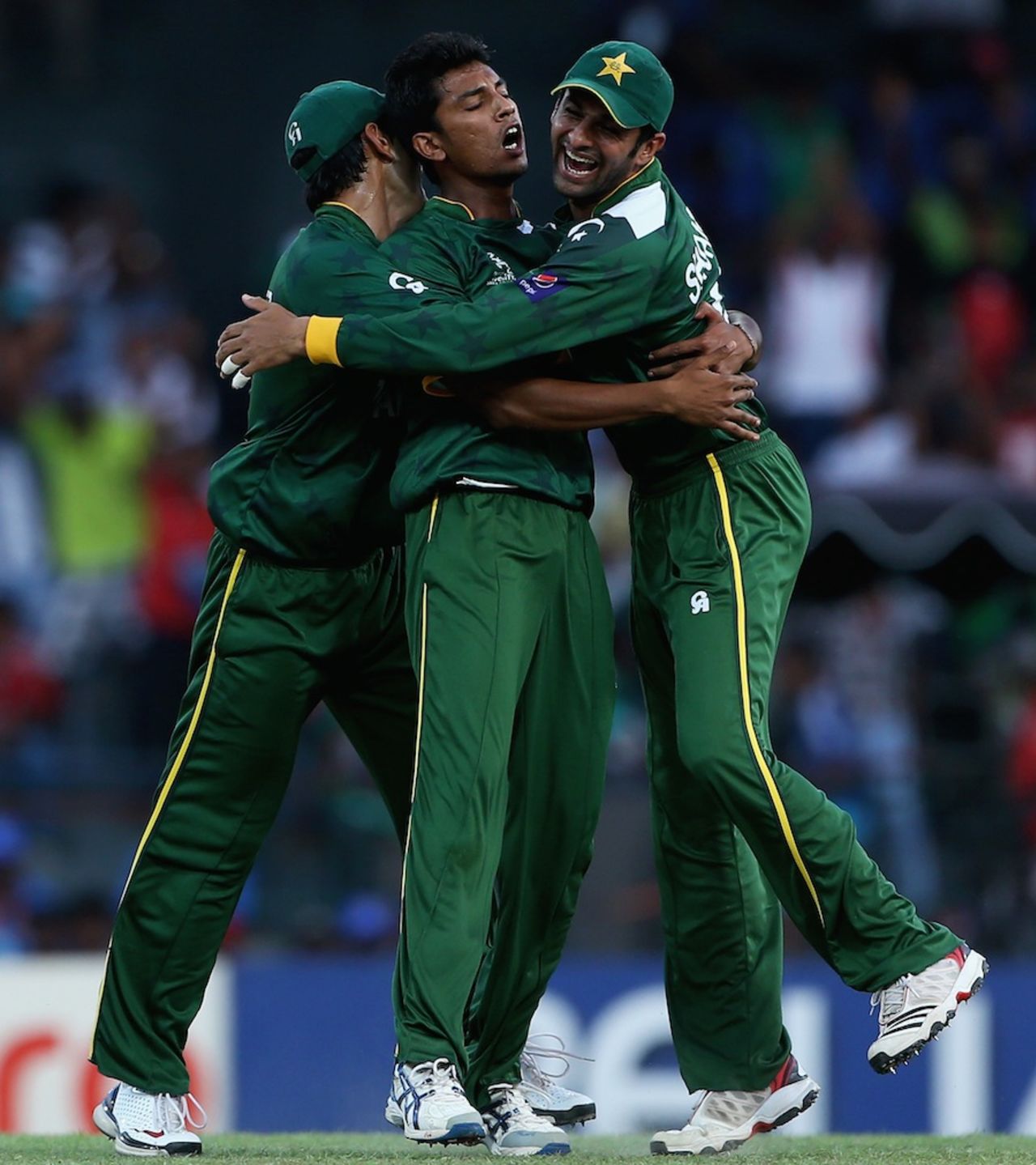 Raza Hasan celebrates the wicket of Shane Watson, Australia v Pakistan, Super Eights, World Twenty20 2012, Colombo, October 2, 2012