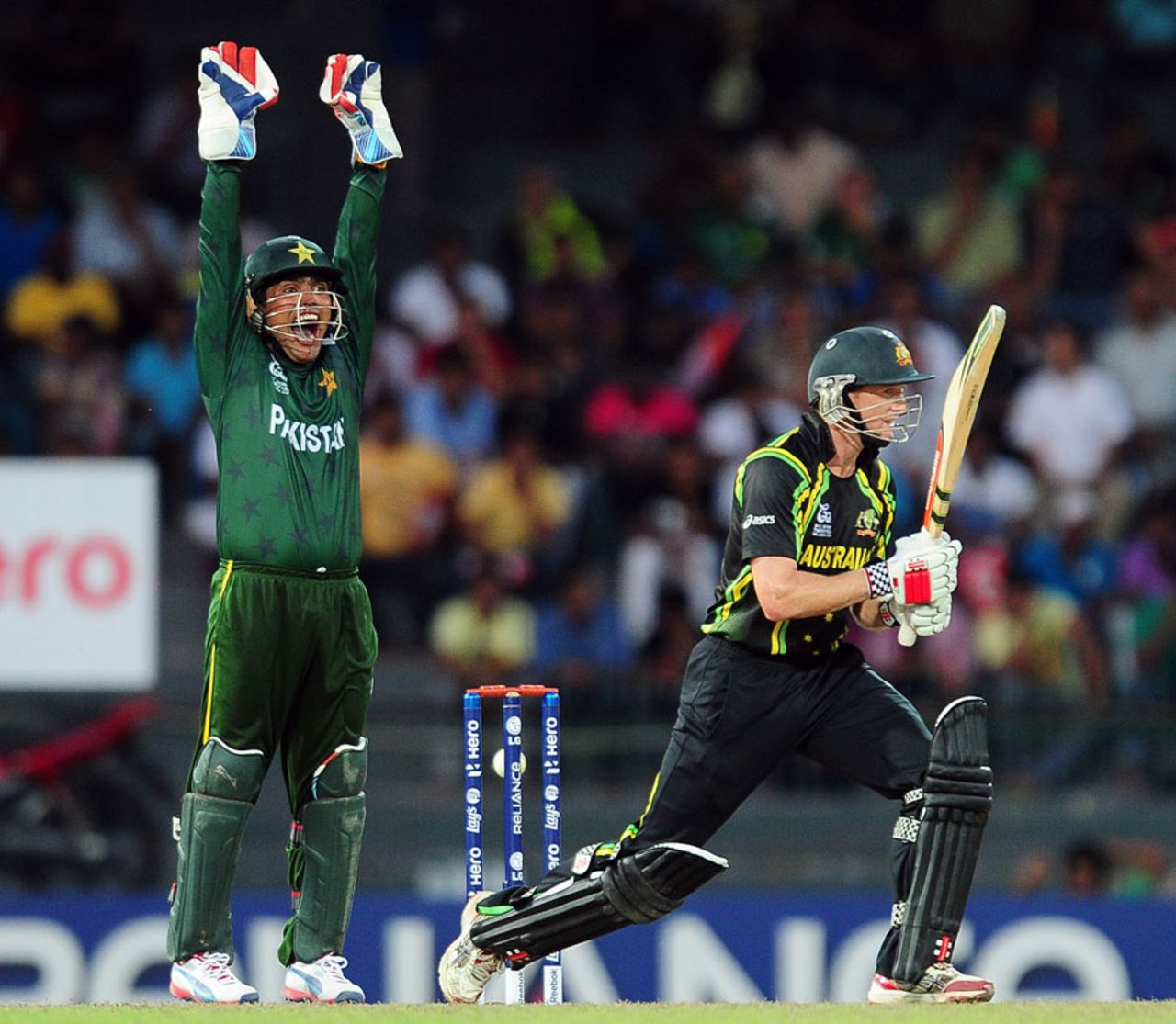 George Bailey became the third lbw victim in the innings, Australia v Pakistan, Super Eights, World Twenty20 2012, Colombo, October 2, 2012