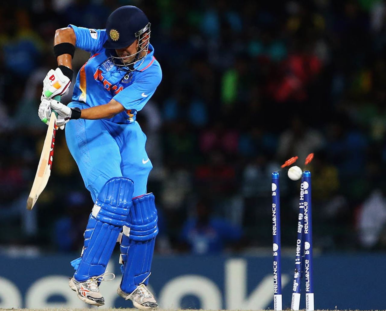 Gautam Gambhir was bowled for eight, India v South Africa, Super Eights, World Twenty20, Colombo, October 2, 2012
