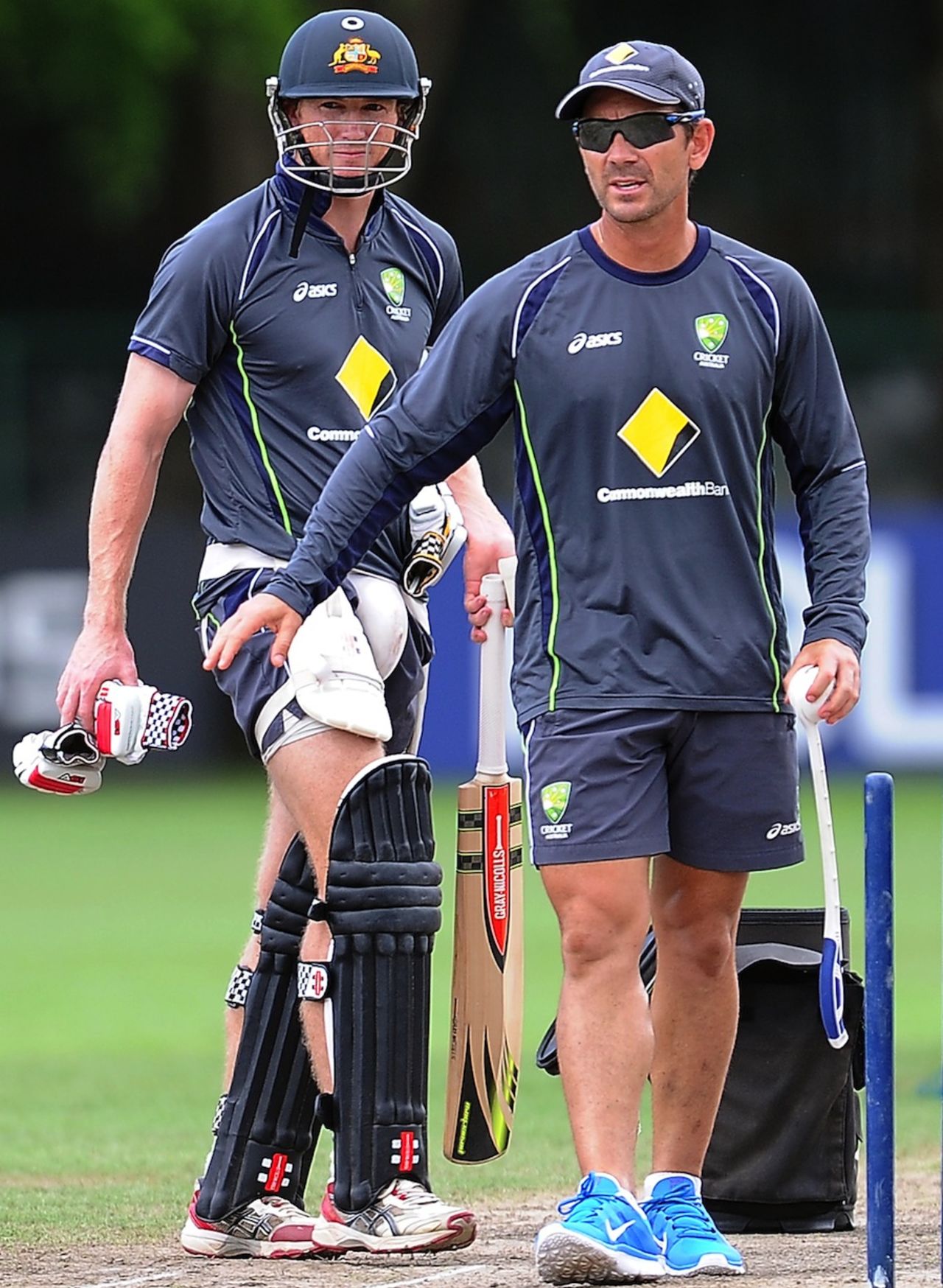 George Bailey and Justin Langer during practice, World Twenty20, Colombo, October 4, 2012