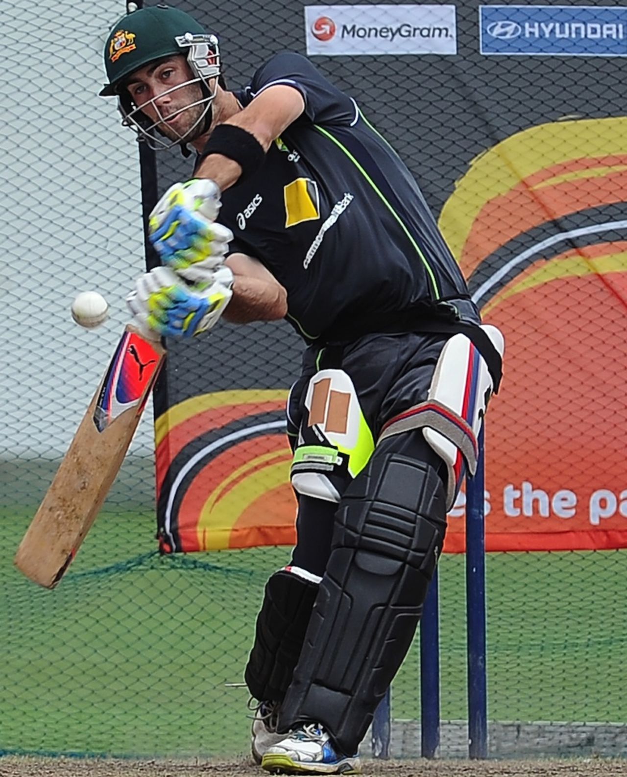 Glen Maxwell bats in the nets, World Twenty20, Colombo, October 4, 2012