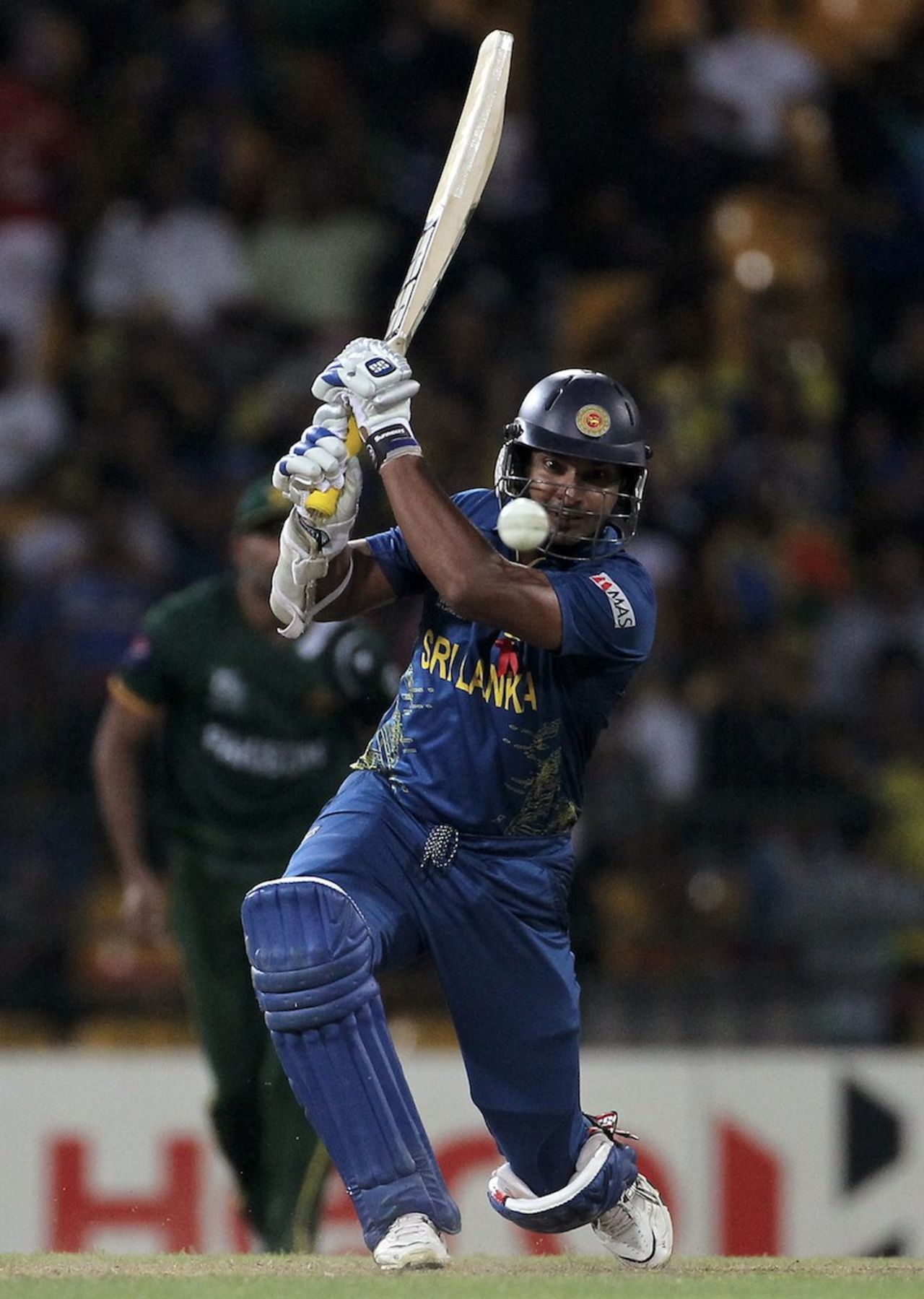 Kumar Sangakkara plays the cover drive, Sri Lanka v Pakistan, 1st semi-final, World Twenty20, Colombo, October 4, 2012