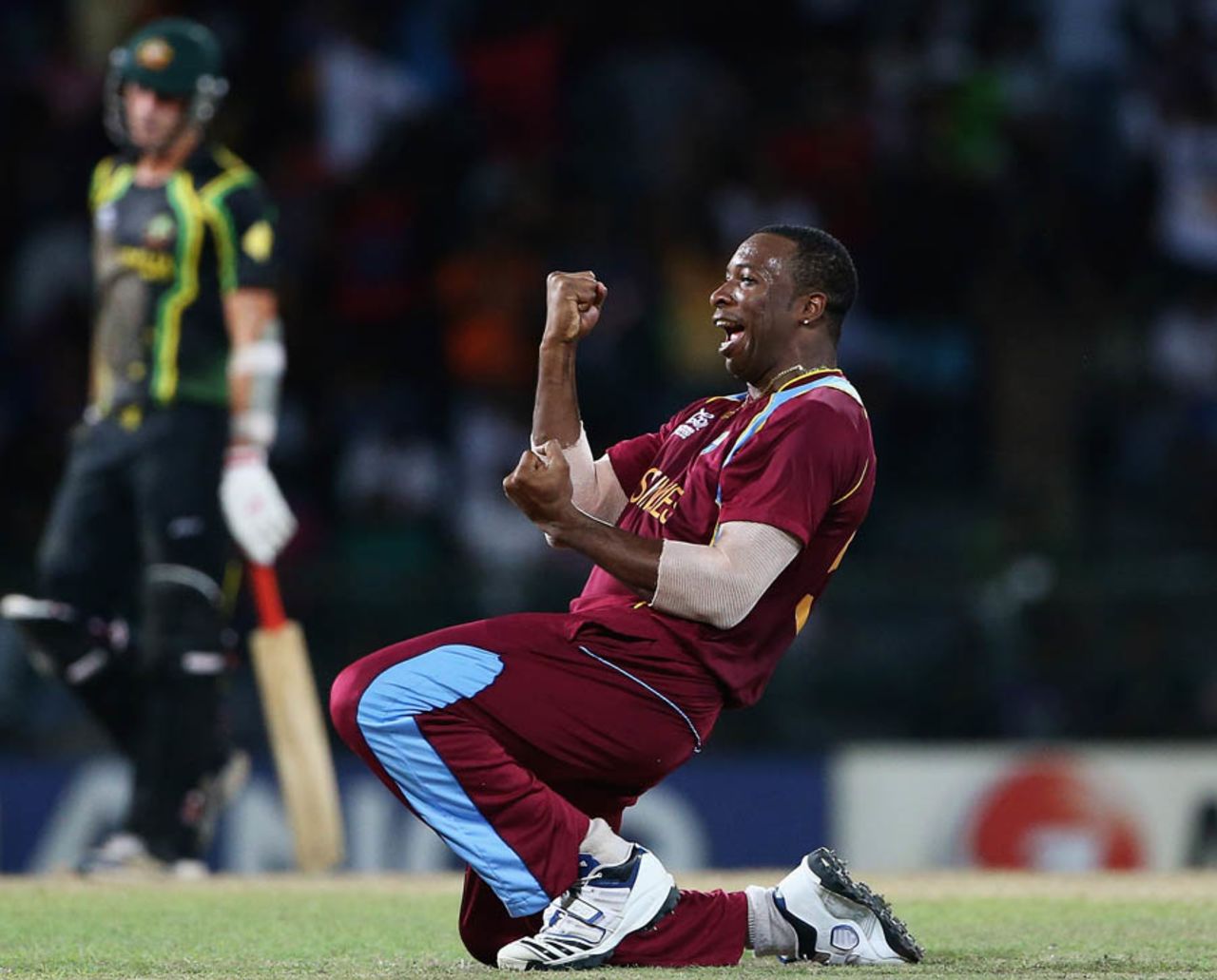 Kieron Pollard celebrates a wicket, Australia v West Indies, 2nd semi-final, World Twenty20 2012, Colombo, October 5, 2012