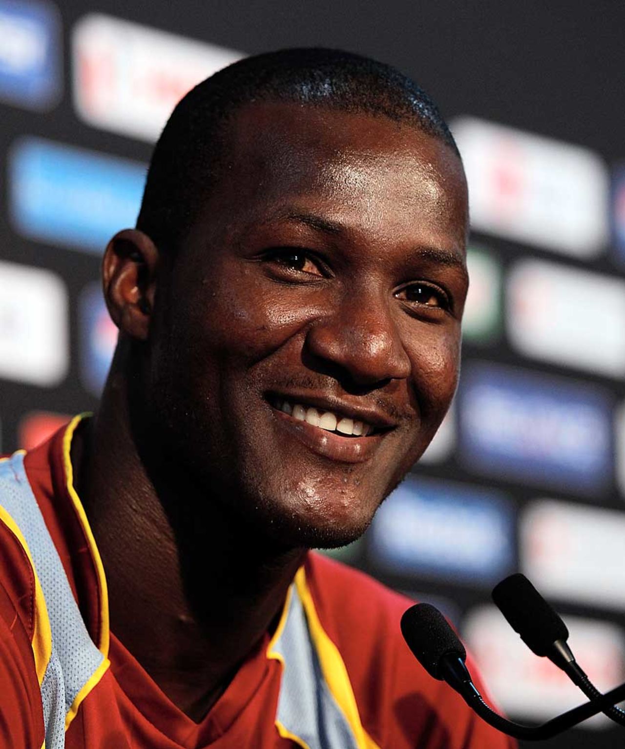 Darren Sammy at the pre-match press conference in Colombo, Colombo, October 6, 2012