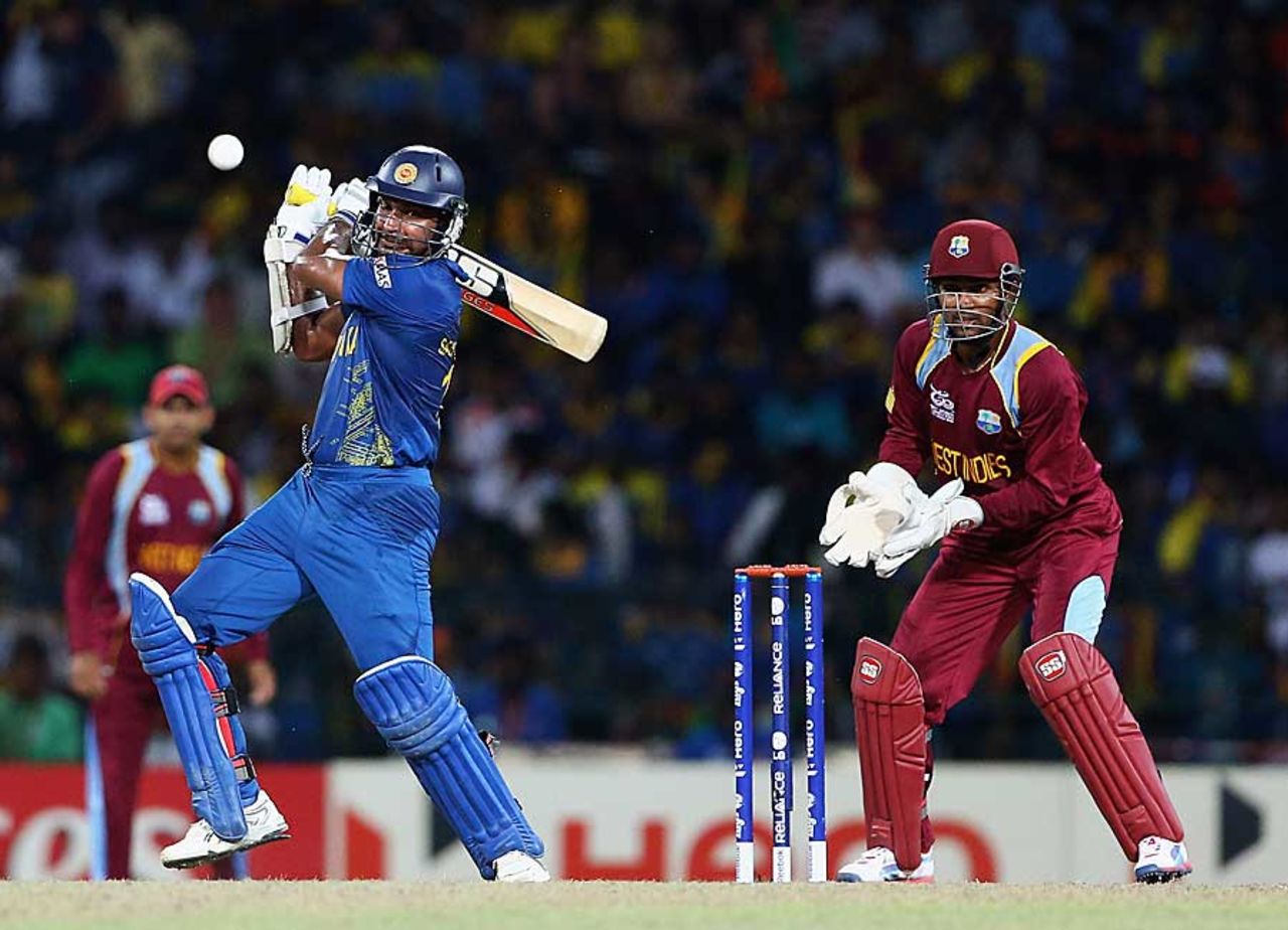 Kumar Sangakkara cuts, Sri Lanka v West Indies, final, World Twenty20, Colombo, October 7, 2012