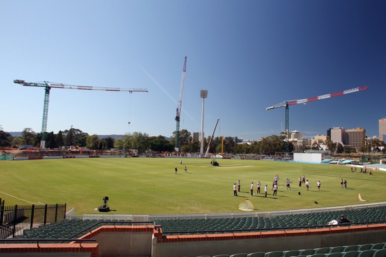 View of the eastern side of Adelaide Oval under reconstruction, October 9, 2012