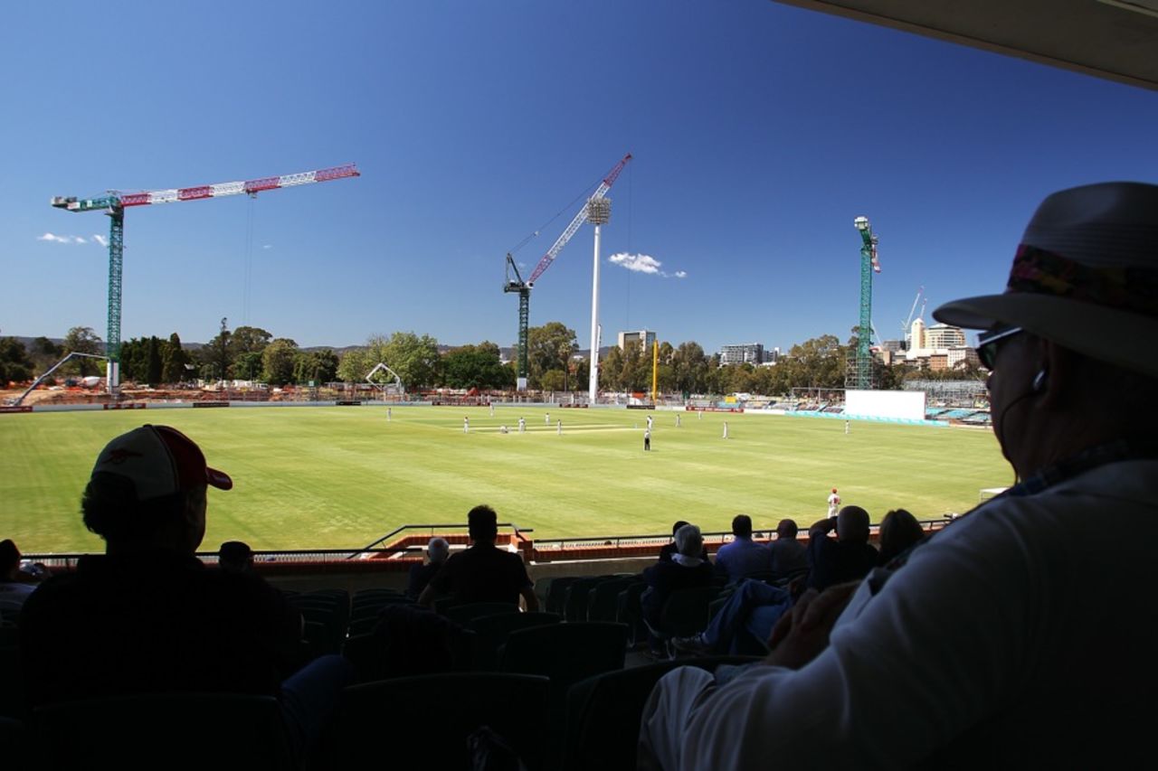 View from members stand of Adelaide Oval under reconstruction, October 9, 2012