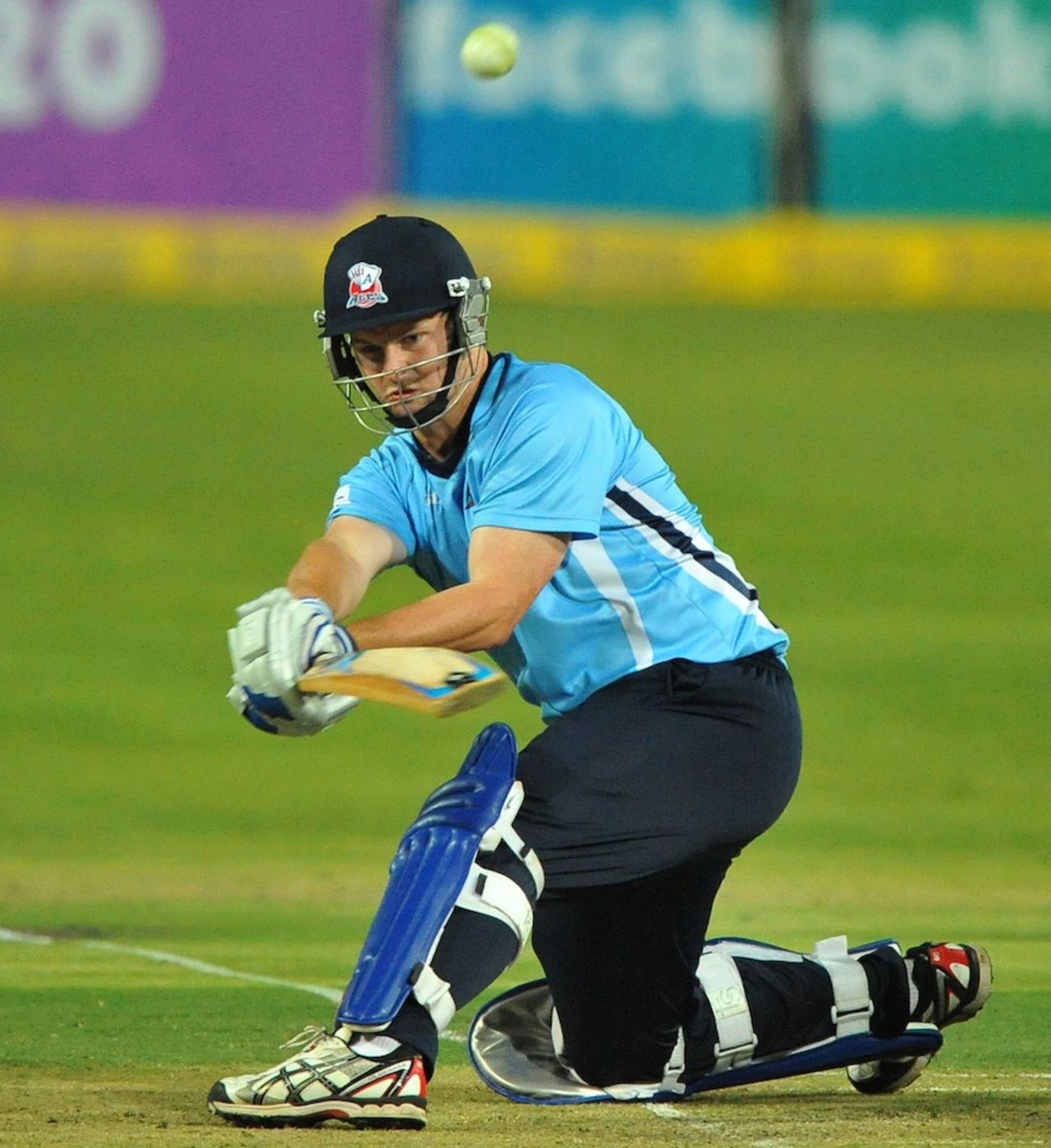 Colin Munro plays a reverse sweep, Auckland Aces v Sialkot Stallions, Champions League T20, Johannesburg, October 9, 2012