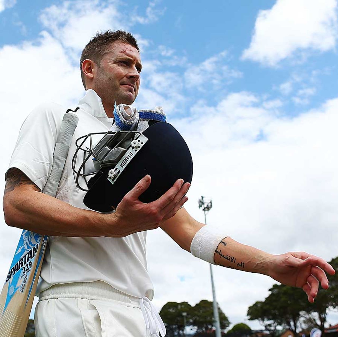 Michael Clarke walks back after batting in a Sydney Grade cricket match, Sydney, October 13, 2012