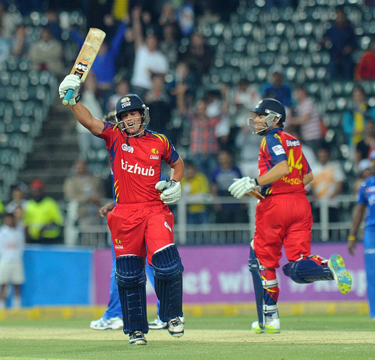 Quinton de Kock reaches his half-century, Lions v Mumbai Indians, Group B, Champions League Twenty20, Johannesburg, October 14, 2012