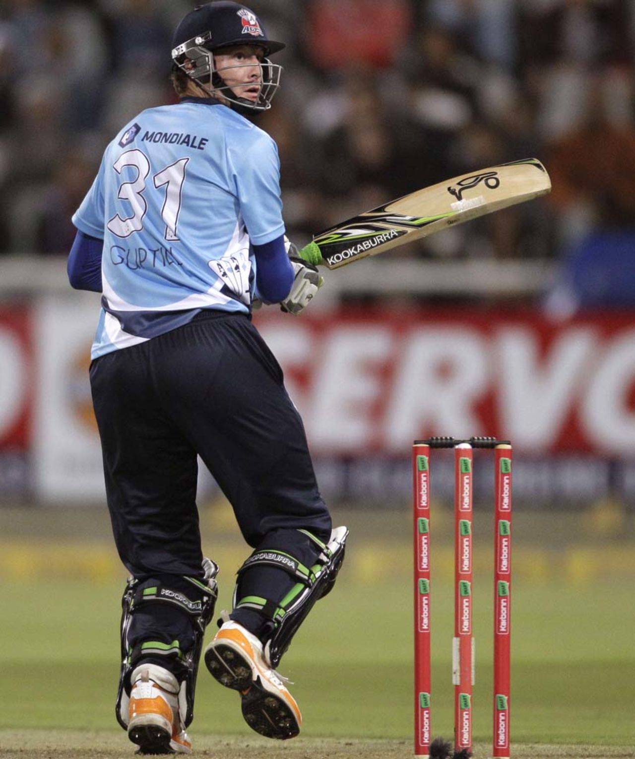 Martin Guptill scored 25, Auckland v Kolkata Knight Riders, Group A, Champions League Twenty20, Cape Town, October 15, 2012