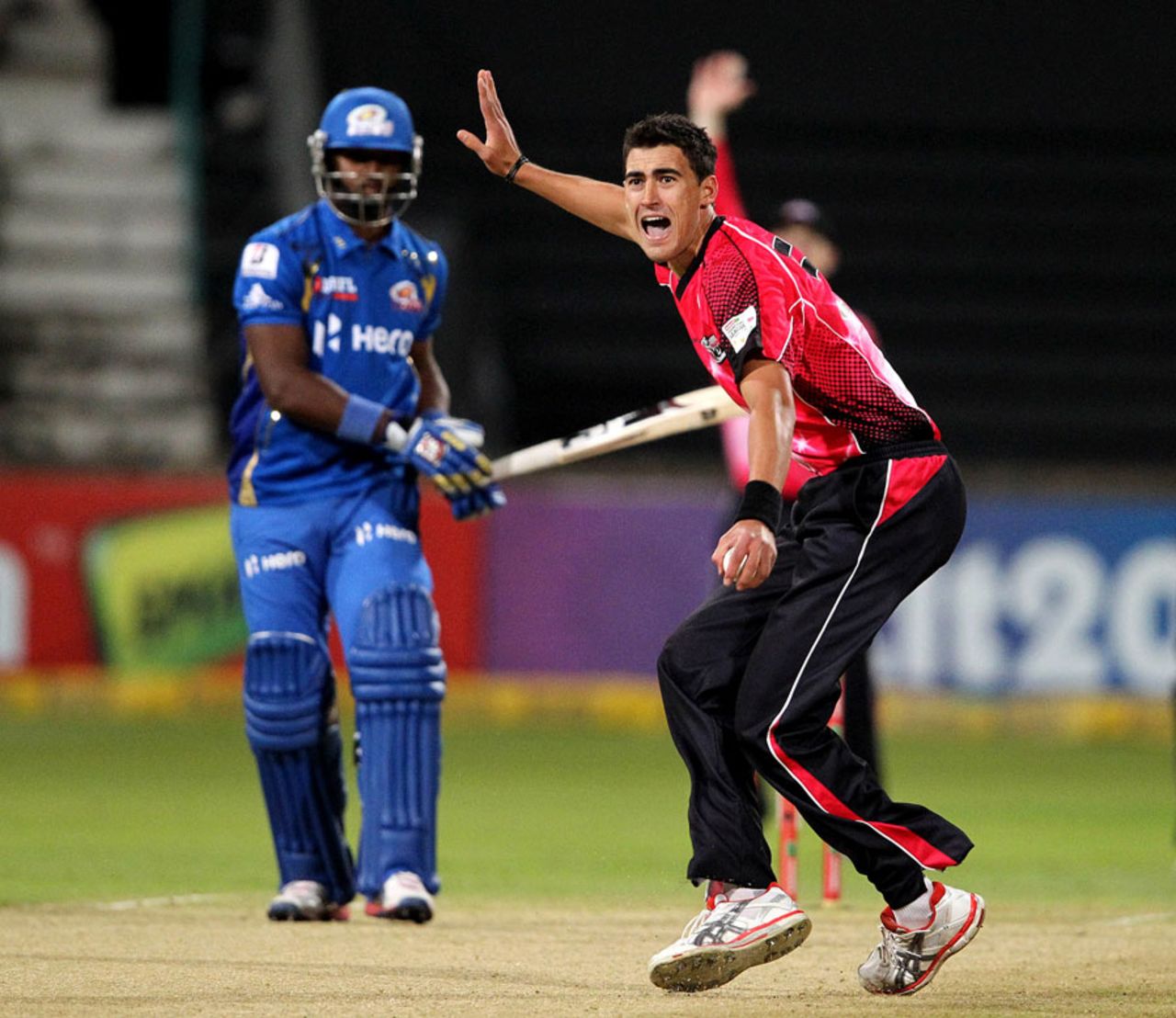Mitchell Starc picked up two wickets, Mumbai Indians v Sydney Sixers, Champions League T20, Durban, October 22, 2012