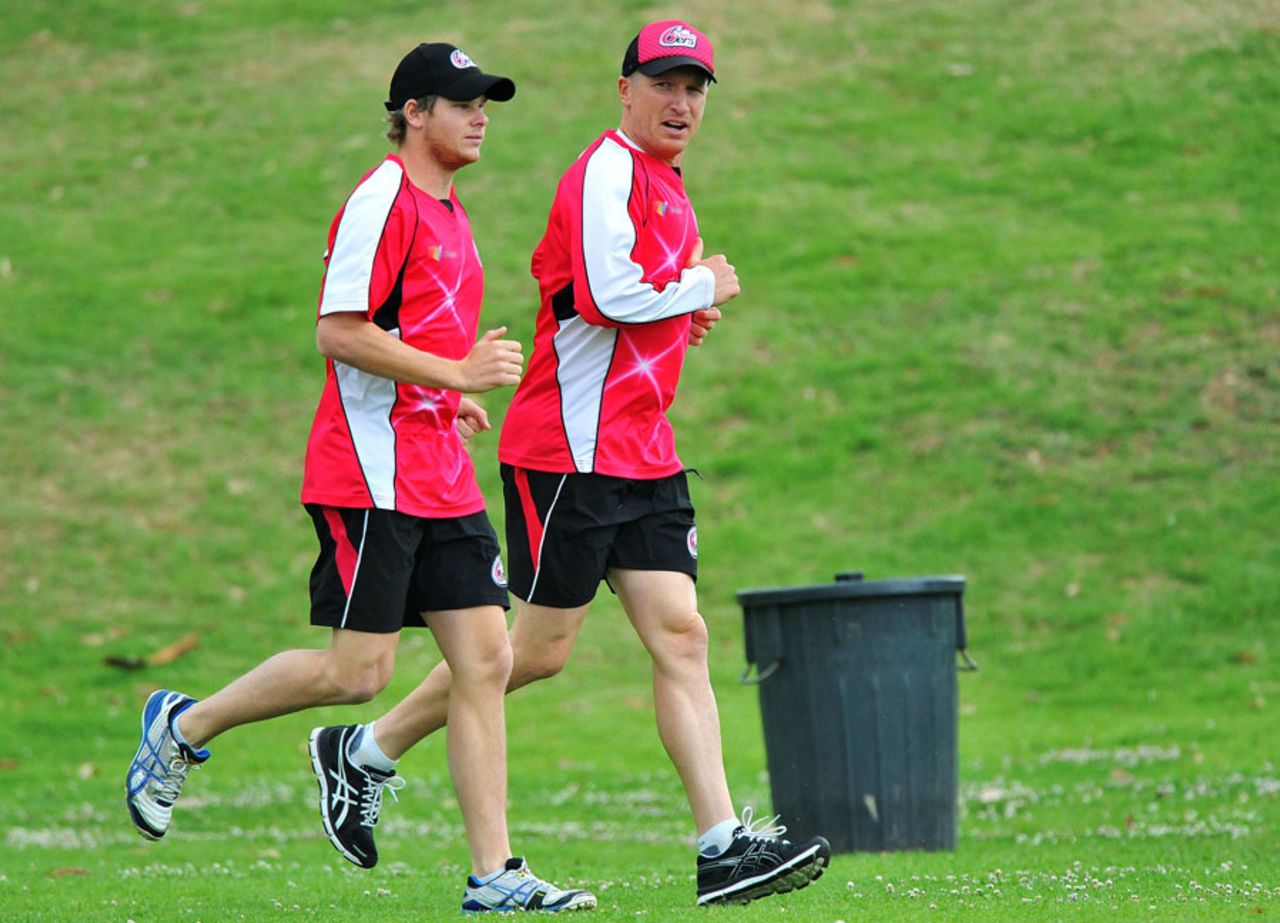 Steve Smith and Brad Haddin train, Johannesburg, Champions League T20, October 25, 2012,