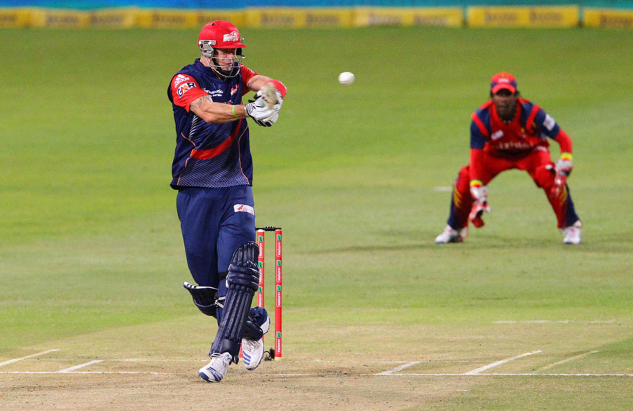 Kevin Pietersen was the sole performer with the bat for Daredevils, Delhi Daredevils v Lions, 1st semi-final, Champions League T20, Durban, October 25, 2012