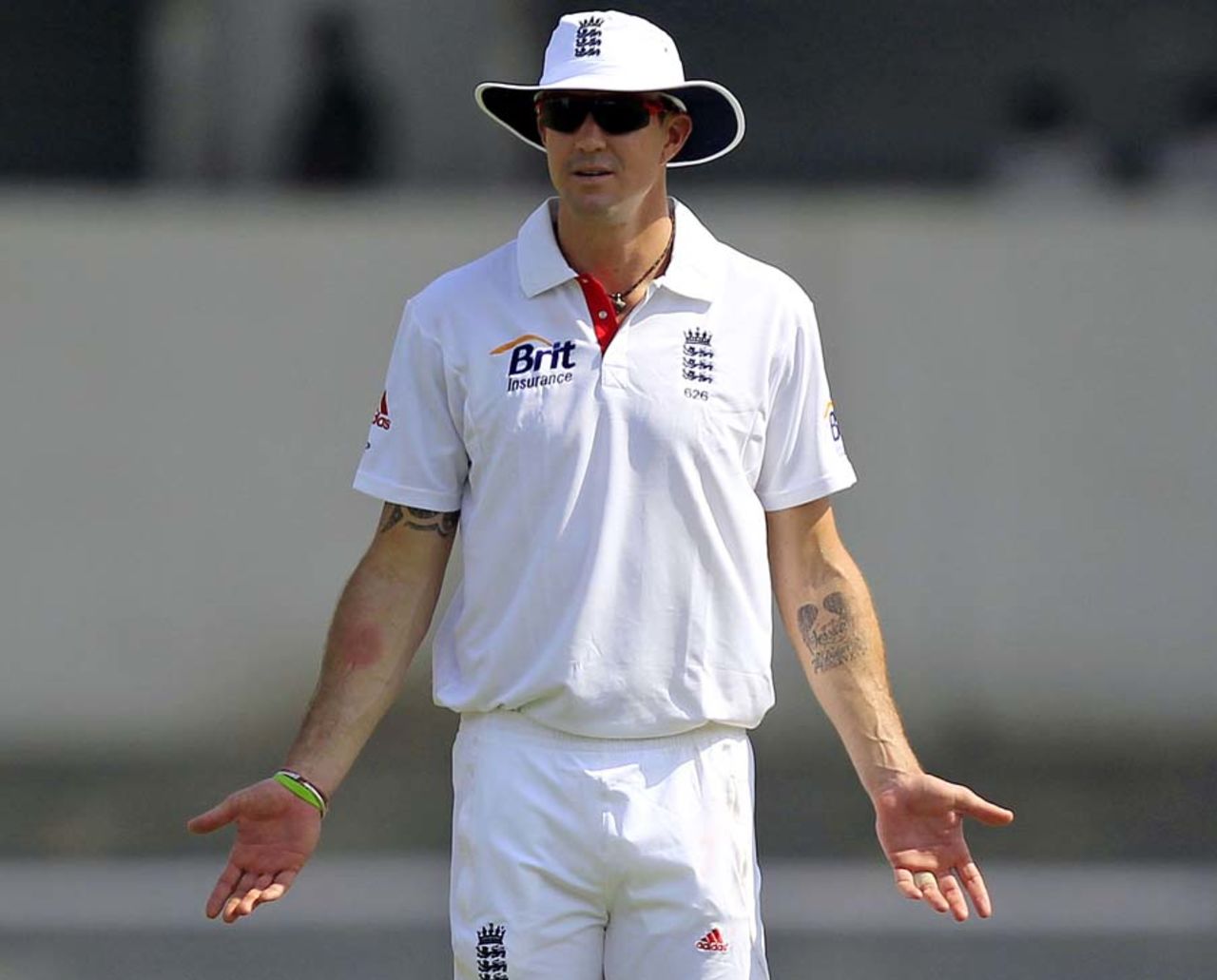 Kevin Pietersen gestures while fielding, India A v England XI, tour match, Mumbai, 1st day, October 30, 2012