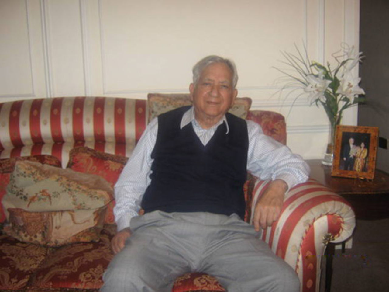 Waqar Hasan in his home in London