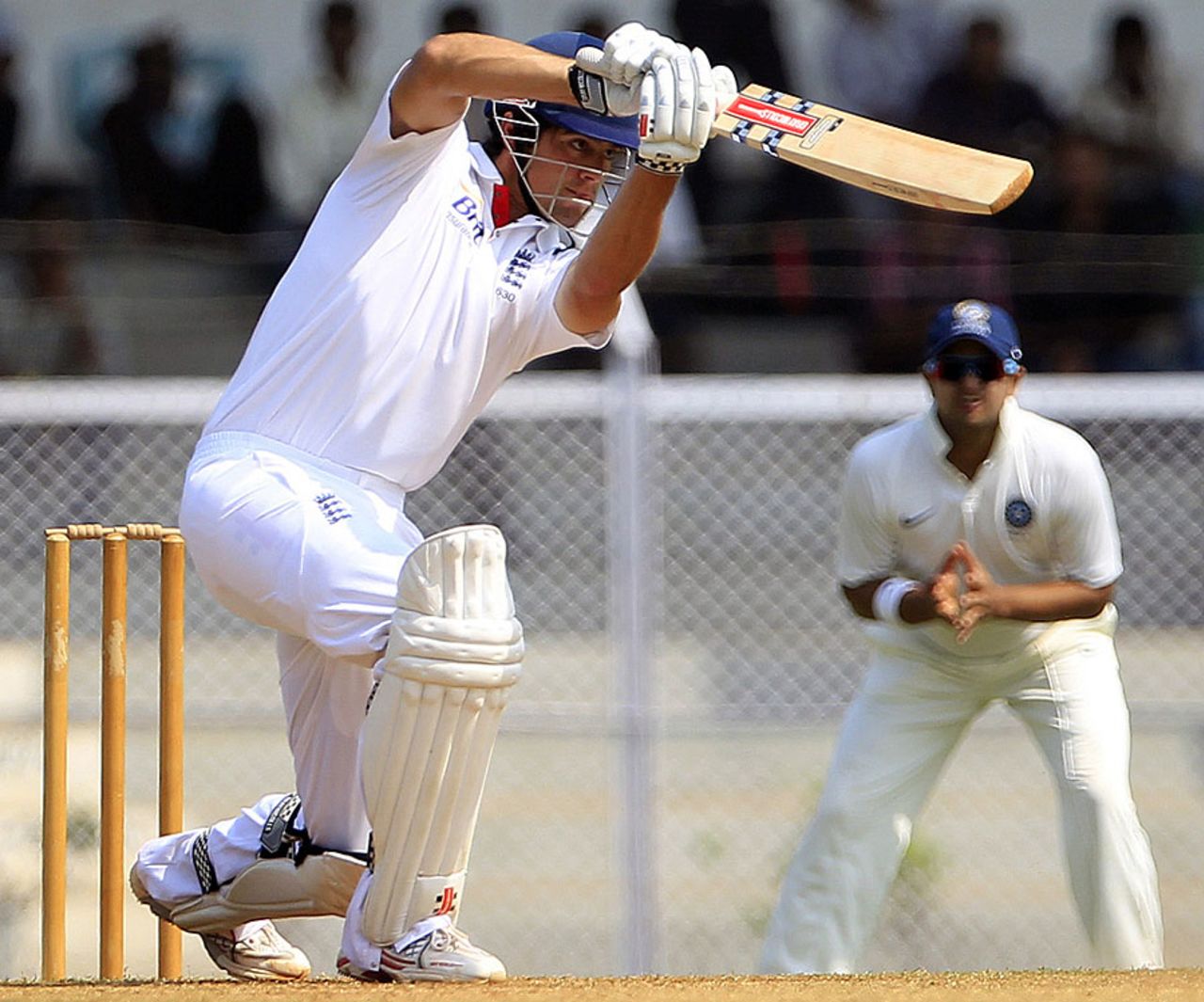 Alastair Cook drives through the covers, India A v England XI, tour match, Mumbai, 2nd day, October 31, 2012
