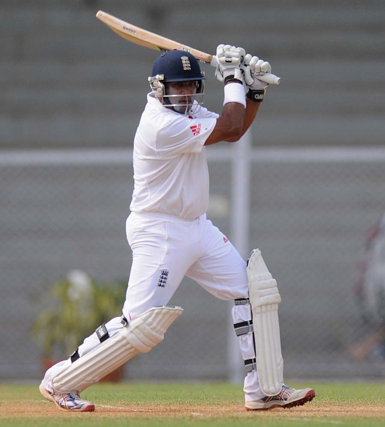 Samit Patel hits through the off side, India A v England XI, tour match, Mumbai, 2nd day, October 31, 2012