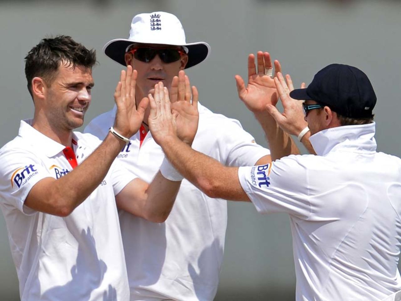 England XI celebrate a wicket, India A v England XI, Mumbai, 3rd day, November 1, 2012