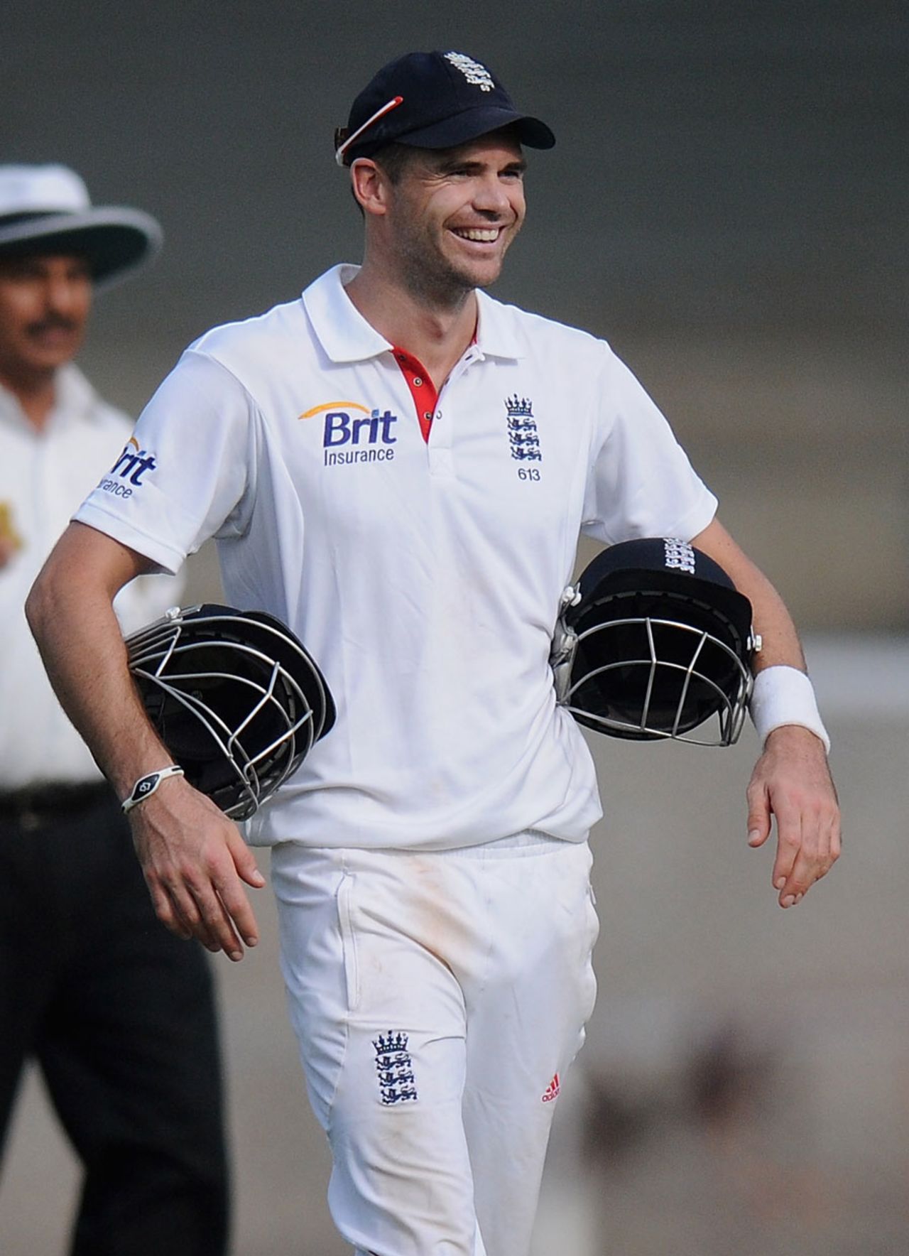 James Anderson keeps his spirits up in the field, India A v England XI, Mumbai, 3rd day, November 1, 2012