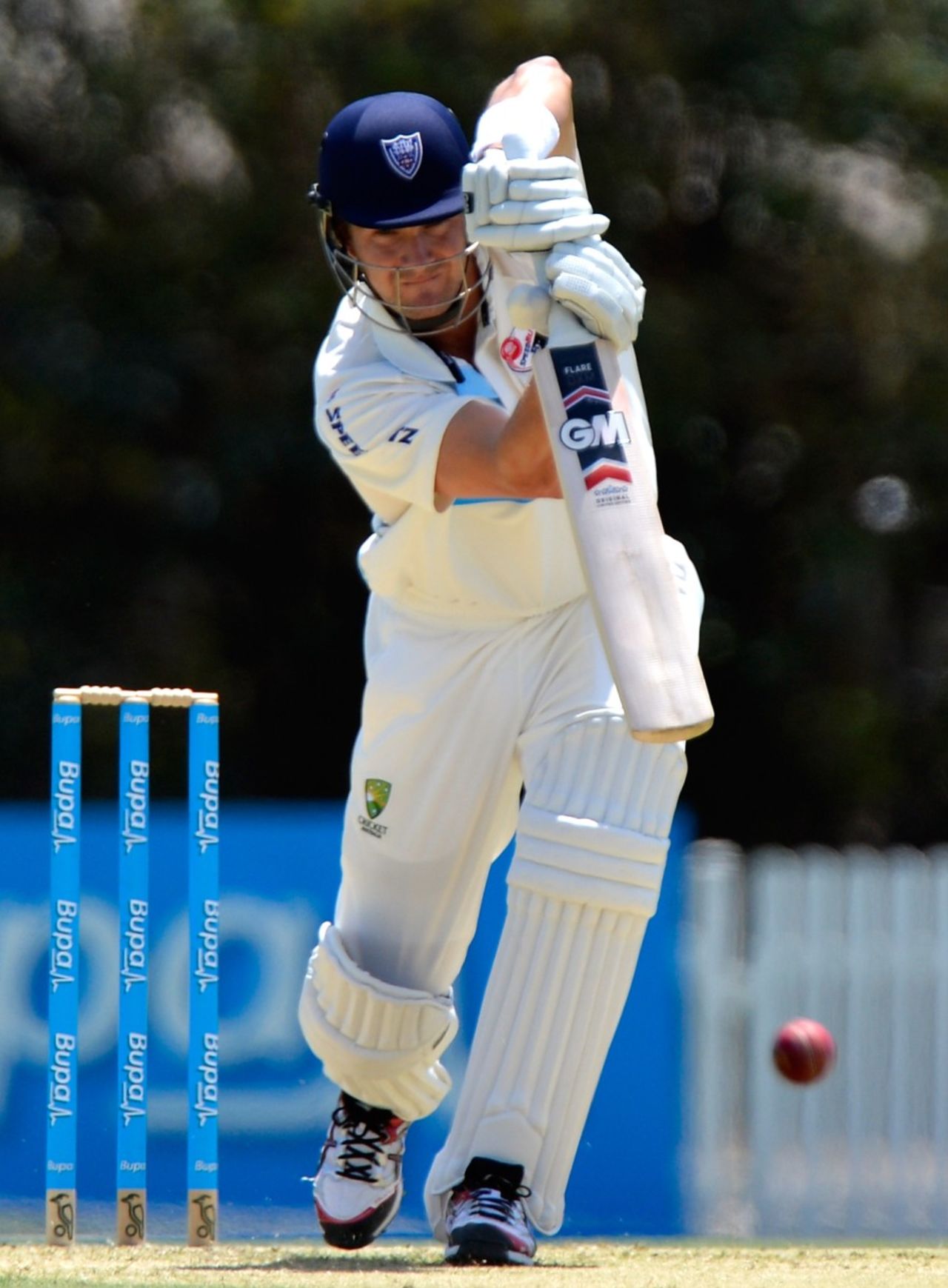 Shane Watson drives one down the ground, Queensland v New South Wales, Sheffield Shield, Brisbane, 1st day, November 2, 2012