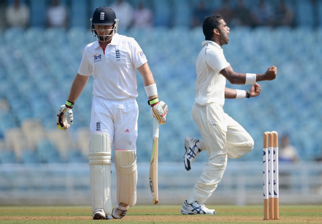 Ian Bell was caught behind for 4, Mumbai A v England XI, Mumbai, 1st day, November 3, 2012