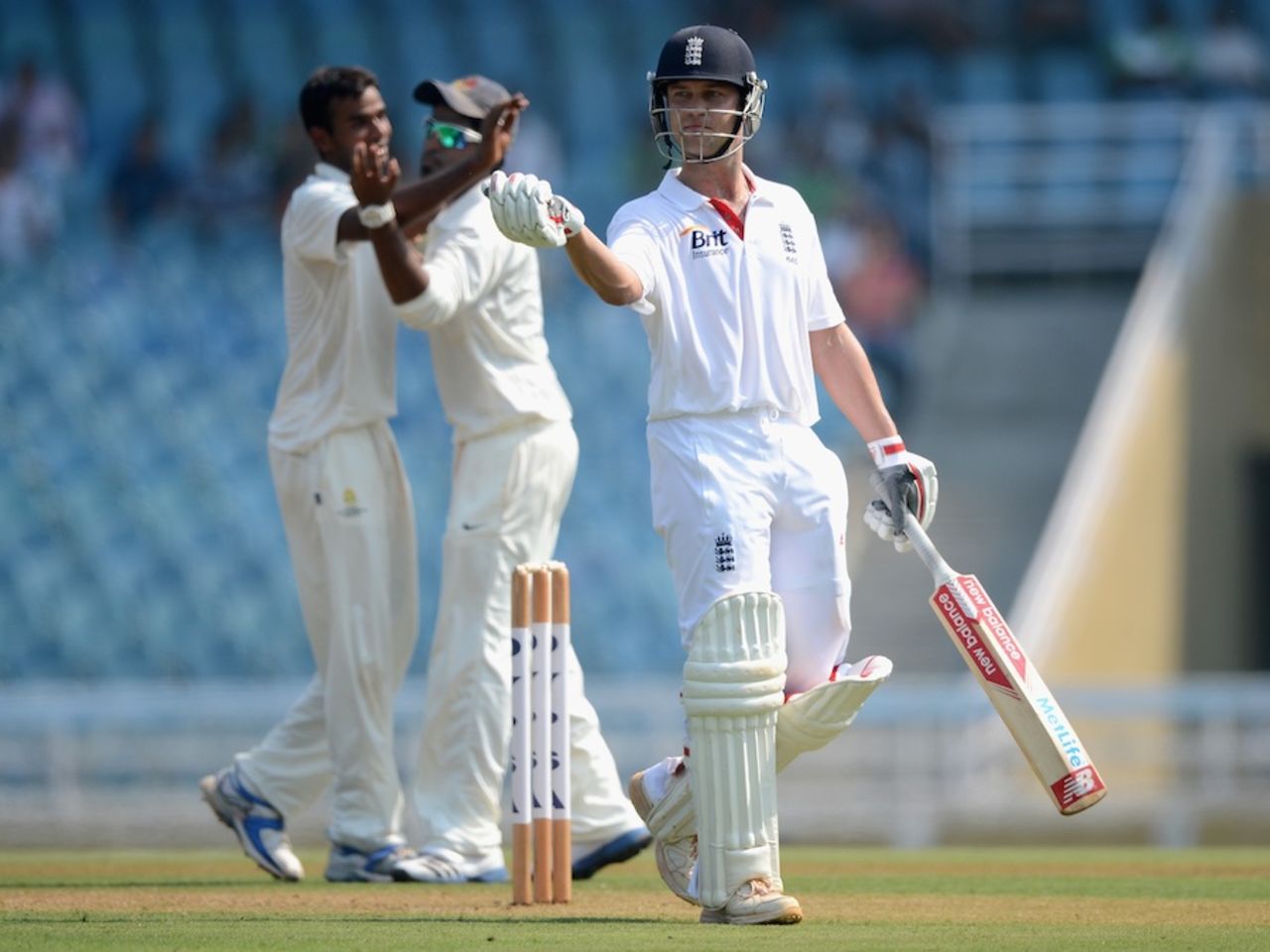 Jonathan Trott was dismissed for 28, Mumbai A v England XI, Mumbai, 1st day, November 3, 2012