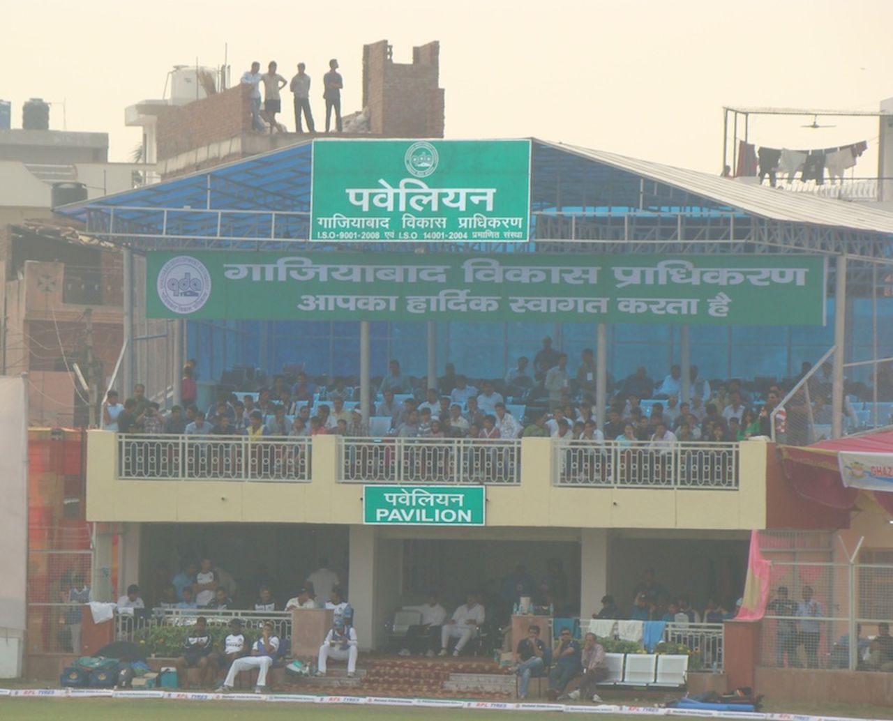 A view of the pavilion in Ghaziabad, UP v Delhi, Group B, Ranji Trophy 2012-13, Ghaziabad, 2nd day, November 3, 2012