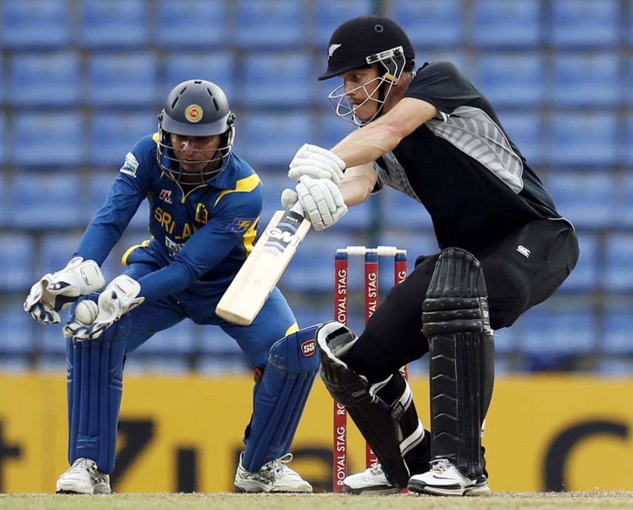 Rob Nicol hits through the off side, Sri Lanka v New Zealand, 2nd ODI, Pallekele, November 4, 2012