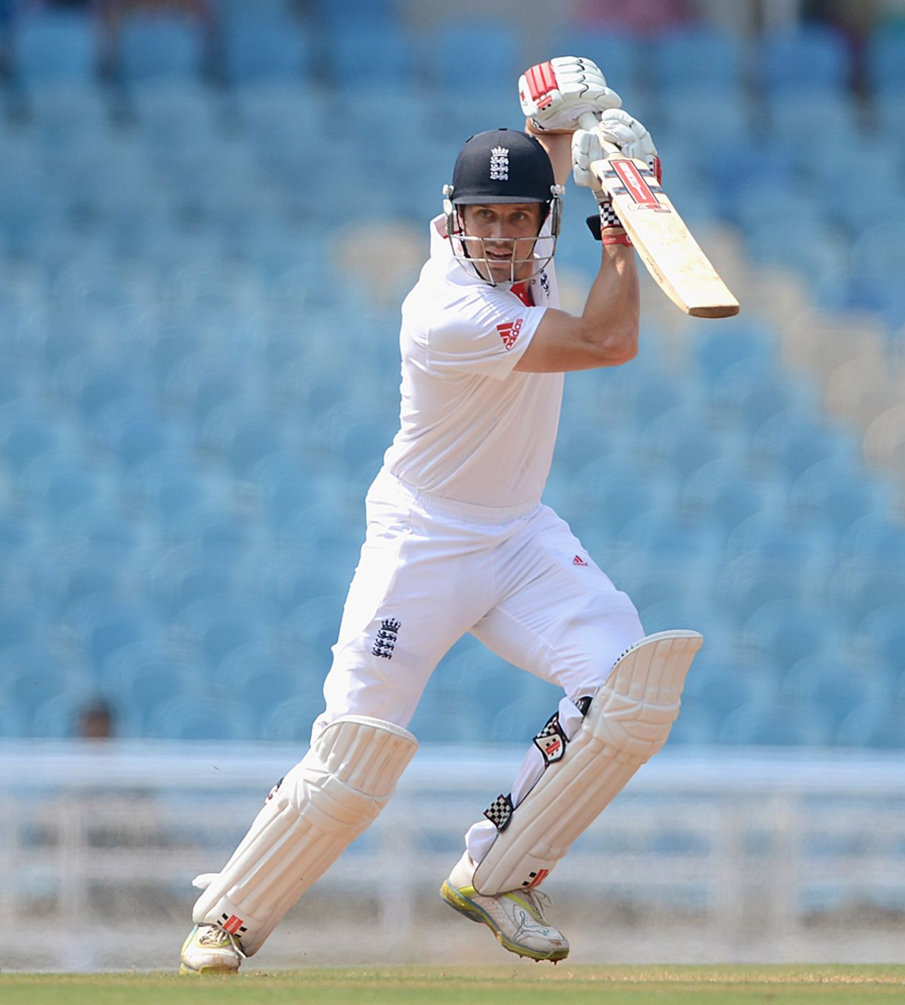Nick Compton plays a square drive, Mumbai A v England XI, tour match, Mumbai, 3rd day, November 5, 2012