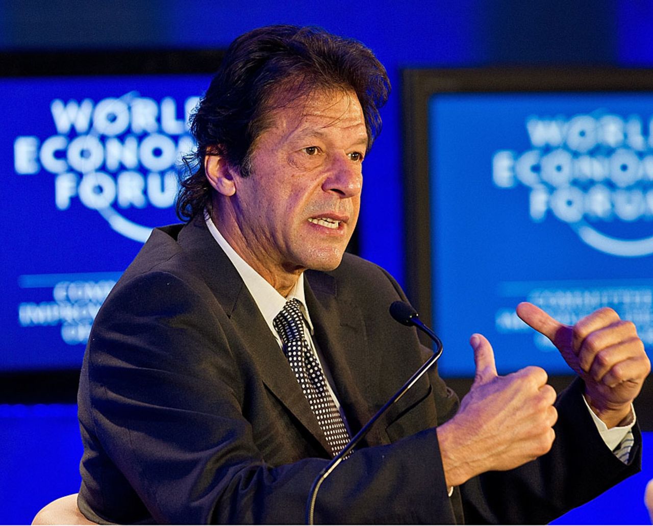 Imran Khan speaks during the World Economic Forum in India, Gurgaon, November 7, 2012