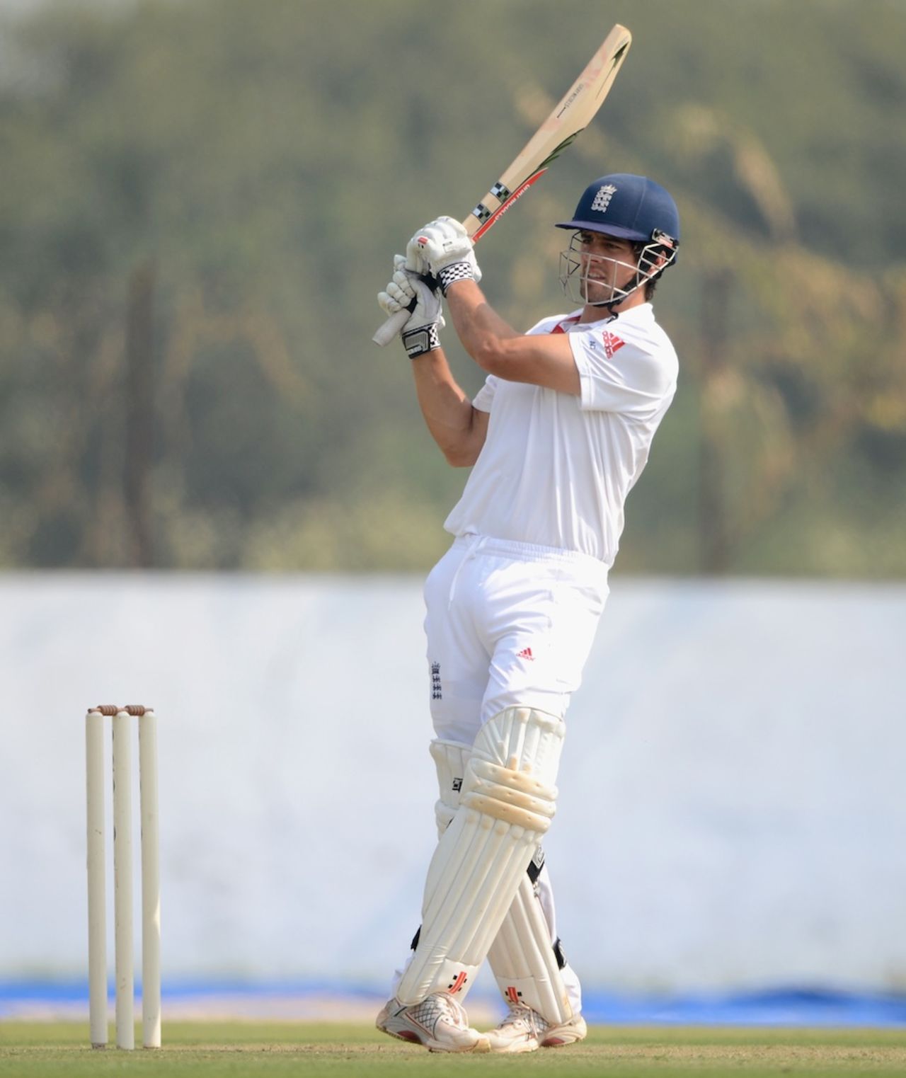 Alastair Cook batted fluently and scored 97, Haryana v England XI, 1st day, Ahmedabad, November 8, 2012