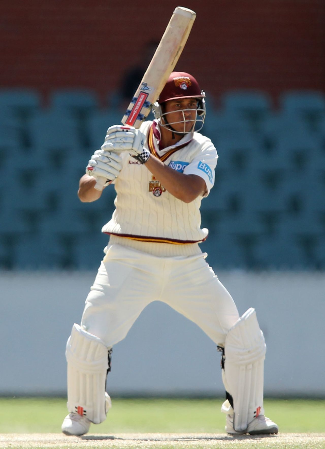 Usman Khawaja plays the ball through the off side, South Australia v Queensland, Sheffield Shield, October 26, 2012