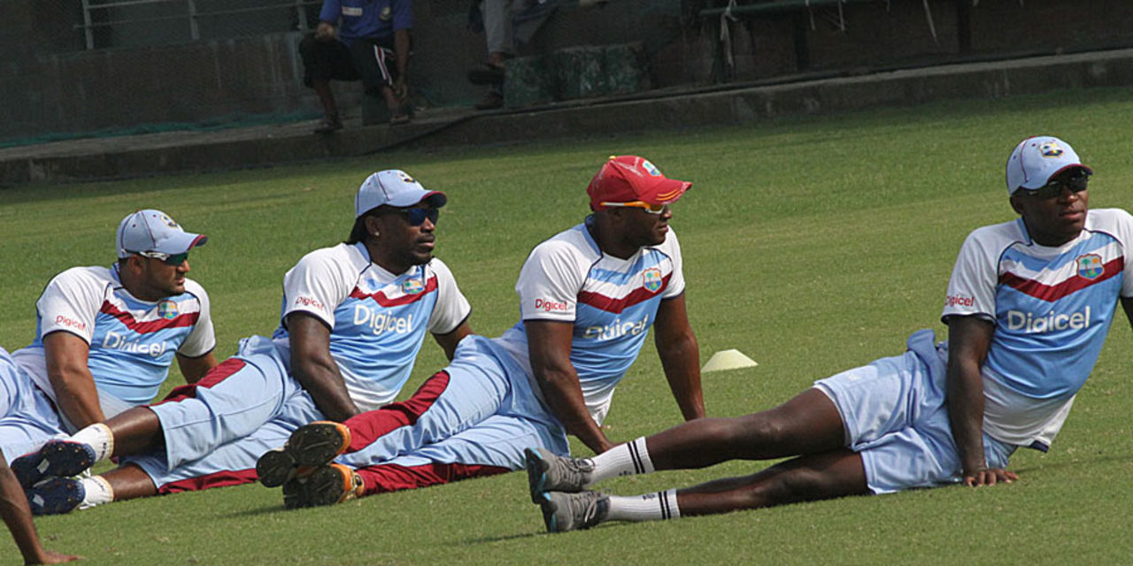 West Indies team at a training session, Mirpur, November 10, 2012