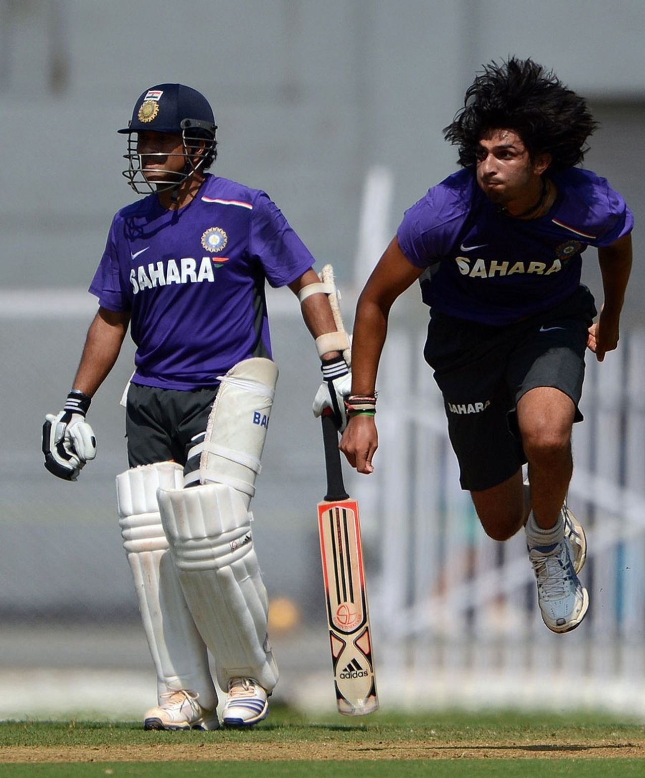 Sachin Tendulkar and Ishant Sharma at a training session, Mumbai, November 10, 2012