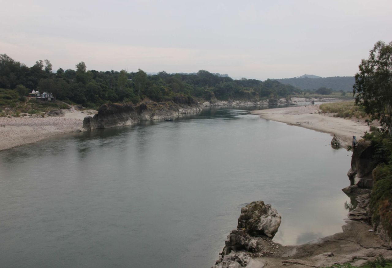 The Beas river flows past the practice nets in Nadaun, Nadaun, Himachal Pradesh, November 12, 2012