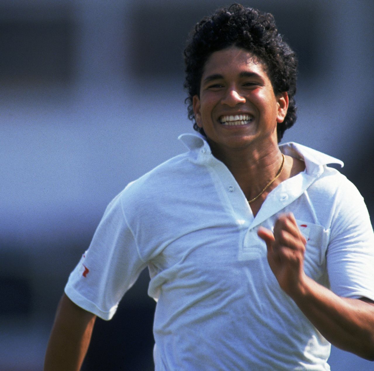 Sachin Tendulkar celebrates a wicket, England v India, 1st Test, Lord's, 1st day, July 26, 1990 
