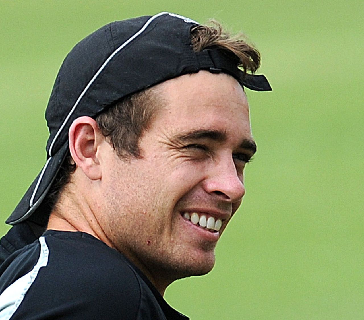 Tim Southee relaxes during a nets session, Galle, November 15, 2012