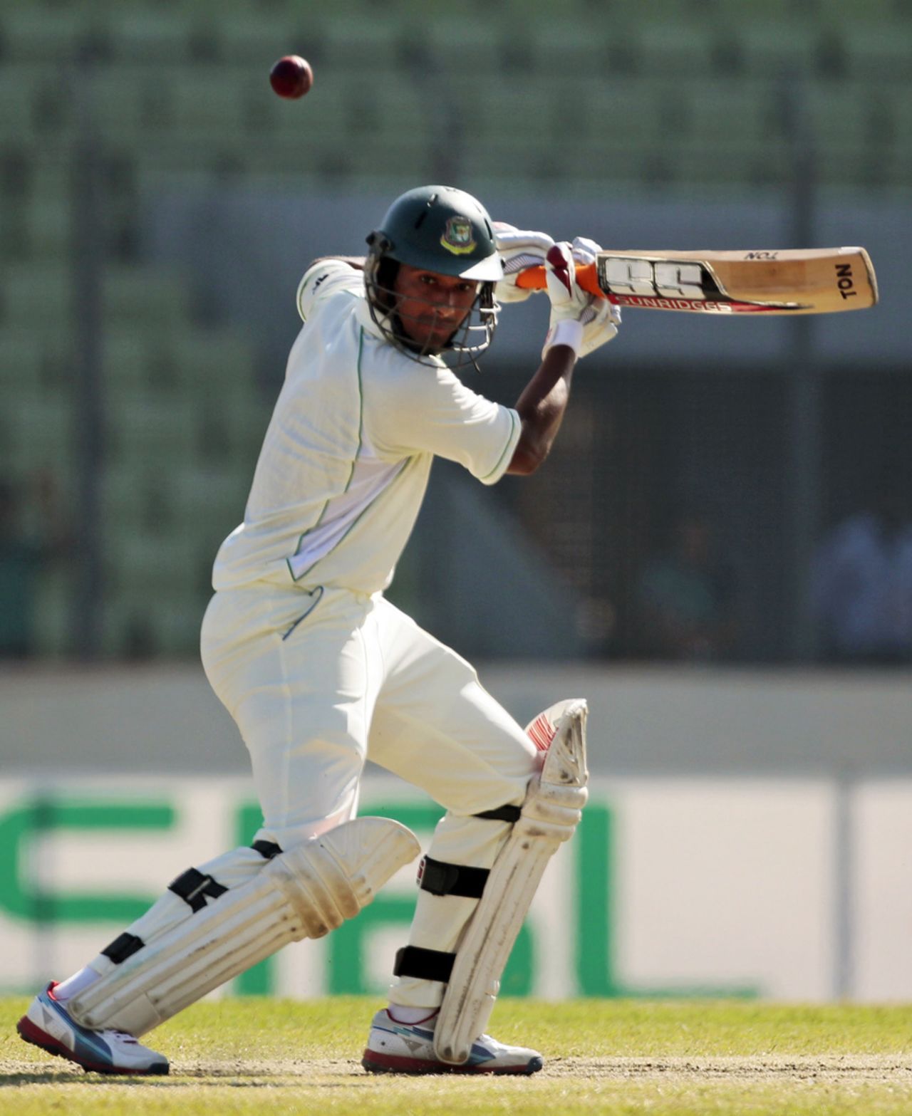 Mahmudullah steers during his 62, Bangladesh v West Indies, 1st Test, Mirpur, 4th day, November 16, 2012