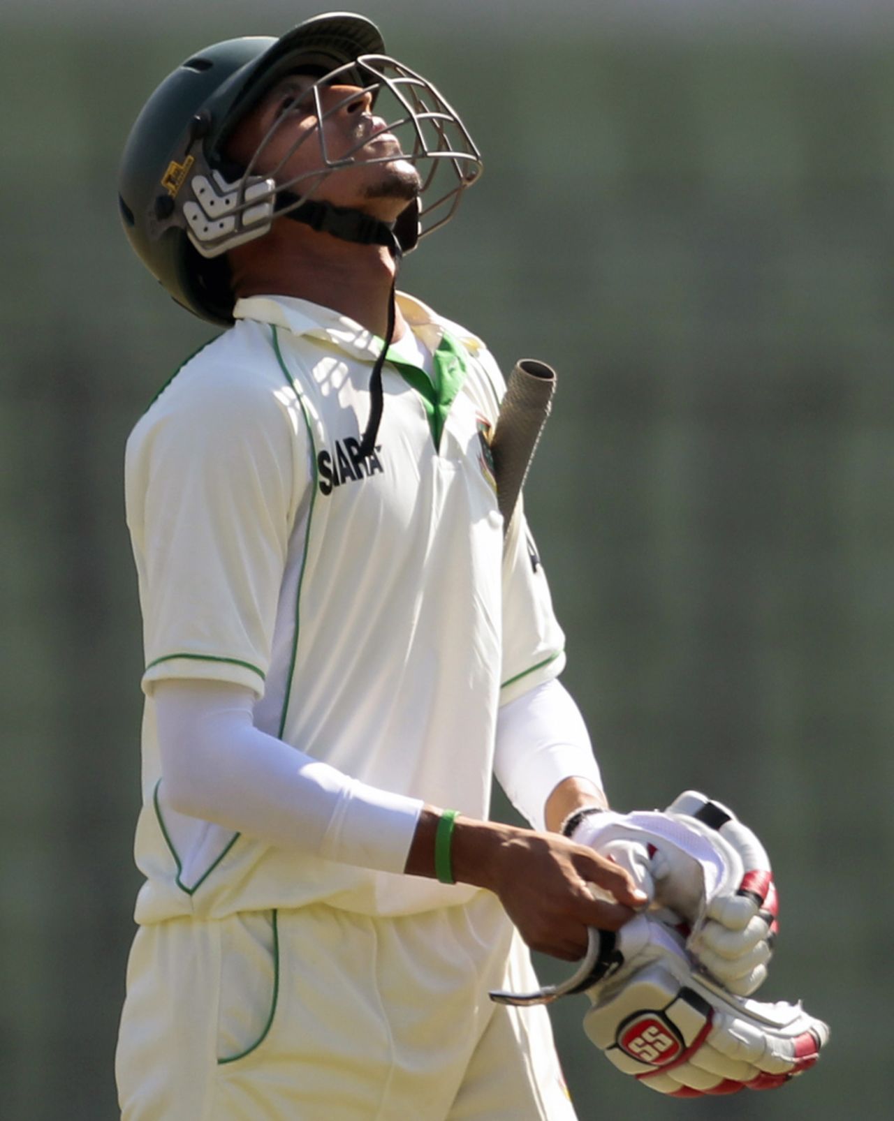 Nasir Hossain is disappointed to fall for 96, Bangladesh v West Indies, 1st Test, Mirpur, 4th day, November 16, 2012