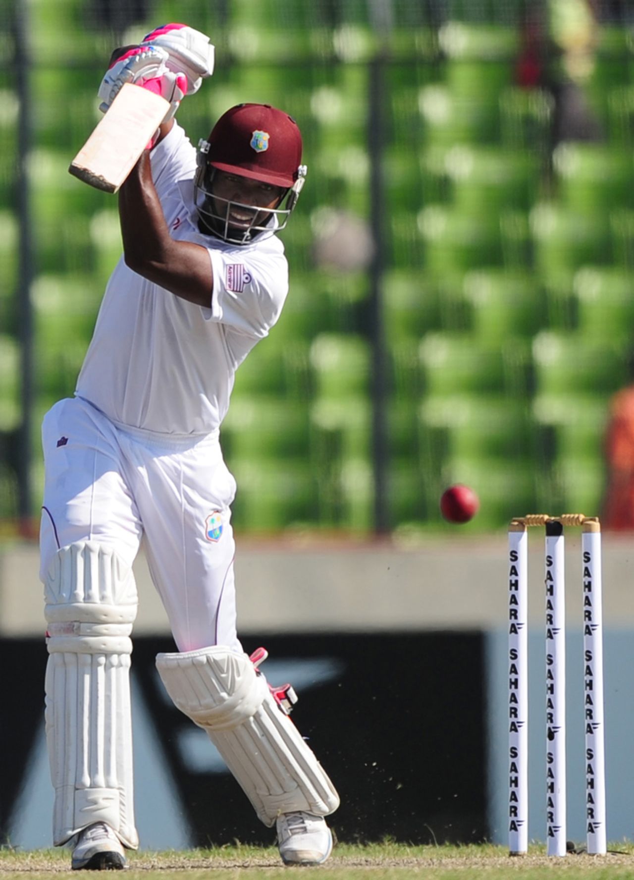 Darren Bravo drives, Bangladesh v West Indies, 1st Test, Mirpur, 4th day, November 16, 2012