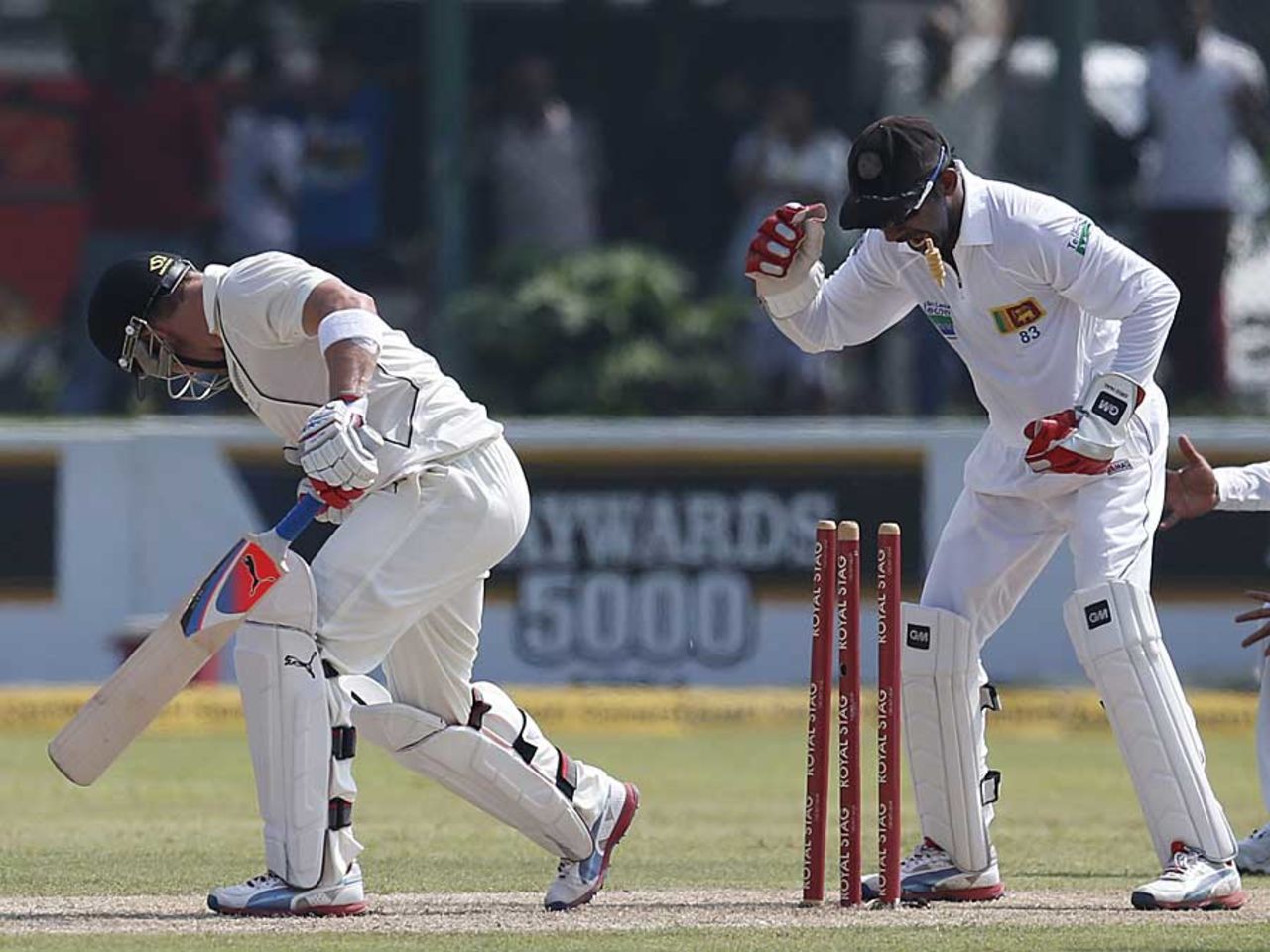 Brendon McCullum is bowled by Rangana Herath, Sri Lanka v New Zealand, 1st Test, Galle, 1st day, November 17, 2012