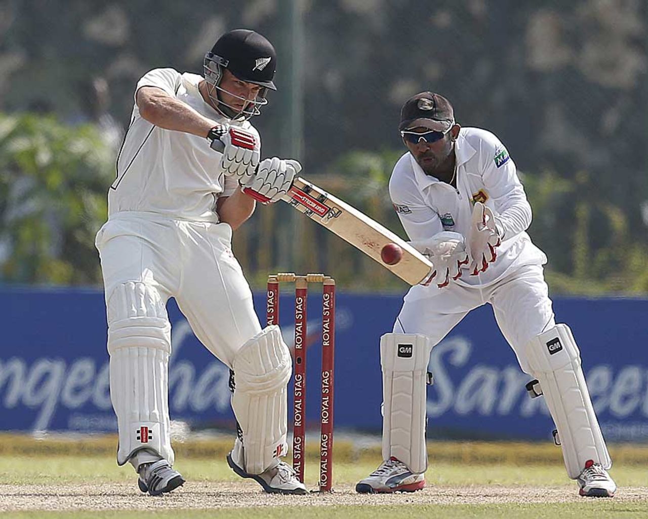 Daniel Flynn punches one through the off side, Sri Lanka v New Zealand, 1st Test, Galle, 1st day, November 17, 2012